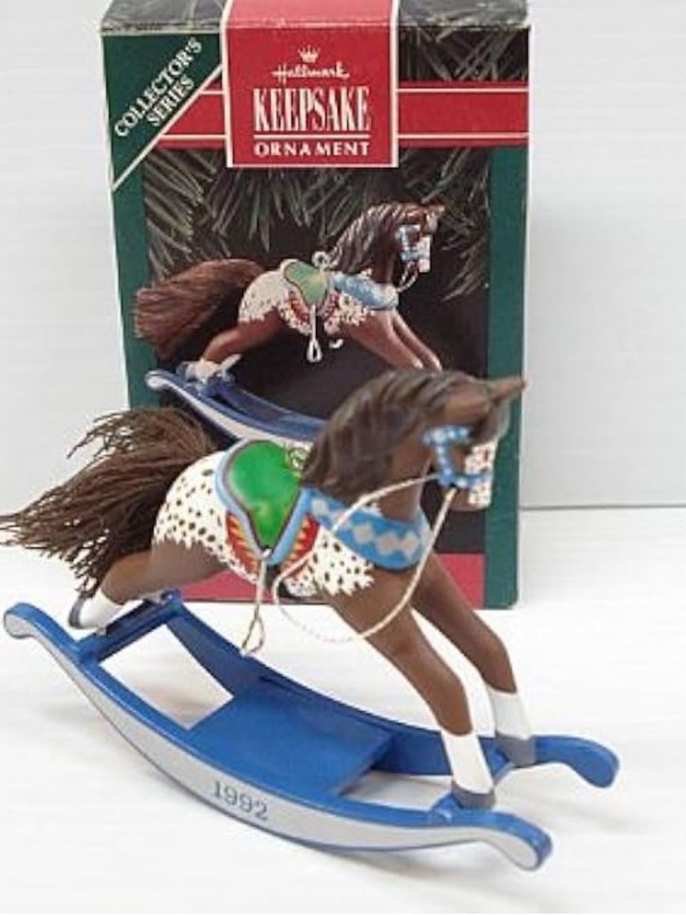 Hallmark Keepsake 1992 Brown Rocking Horse Handcrafted Christmas 4”W Ornament